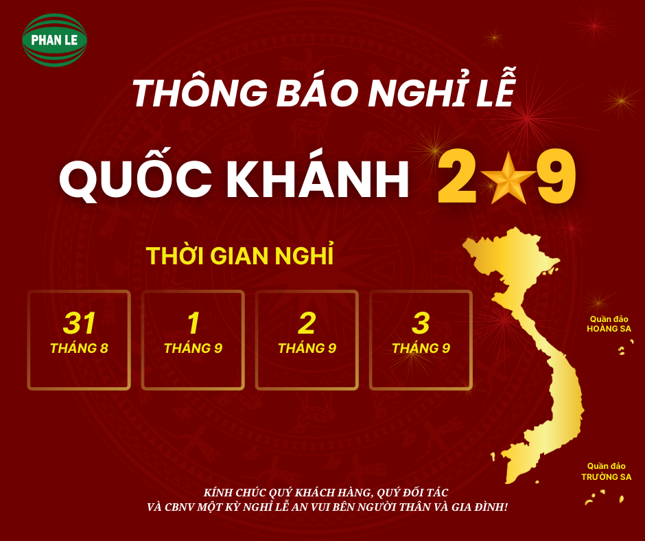 Công ty Phan Lê thông báo: Lịch nghỉ lễ Quốc khánh 2/9
